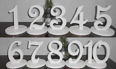 White Table Numbers