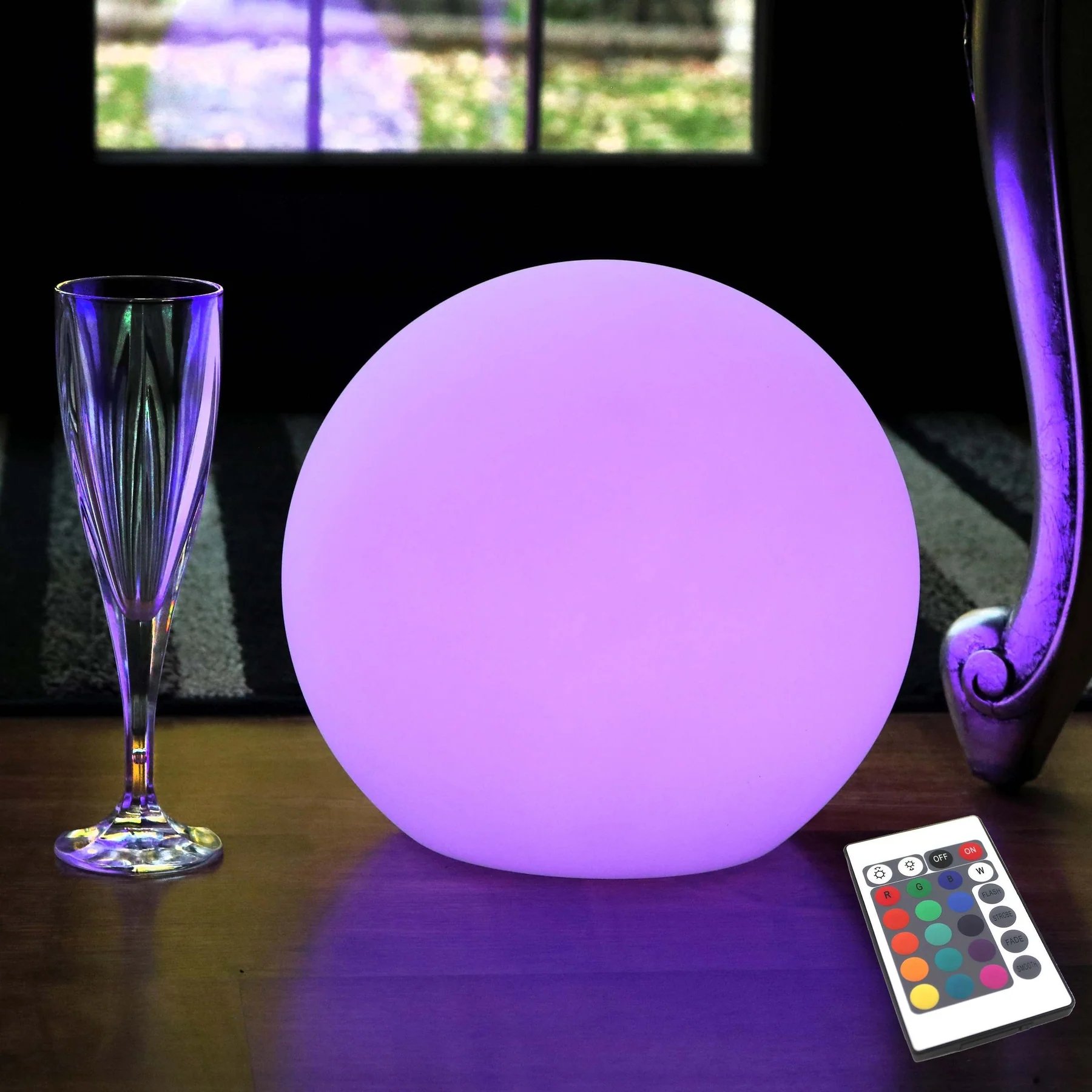 Light up glow ball centrepiece - purple