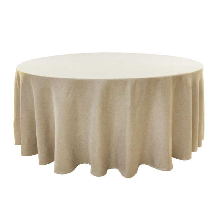 Polyester Round Table Cloth - Oatmeal Linen 2.8m