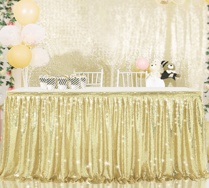 Gold Sequin Table Skirting