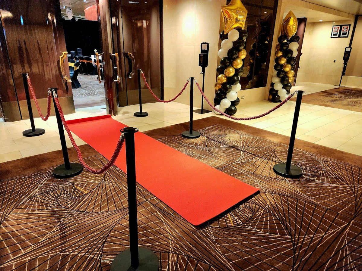 VIP Entry with Red Carpet and Bollards