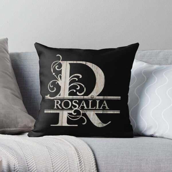 Rosalia Name - Wood Style  Monogram Letter R The Rosalia Name Gift For Rosalia Throw Pillow RB2510 product Offical rosalia Merch