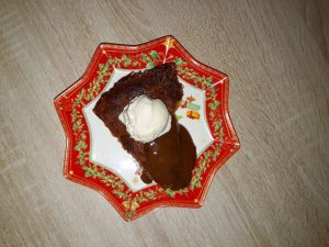 Hotcakes Menu - Holiday Hot Cake (Nigella Lawson's Recipe), Hotcake with Muscovado Sugar and Vanilla Ice Cream.