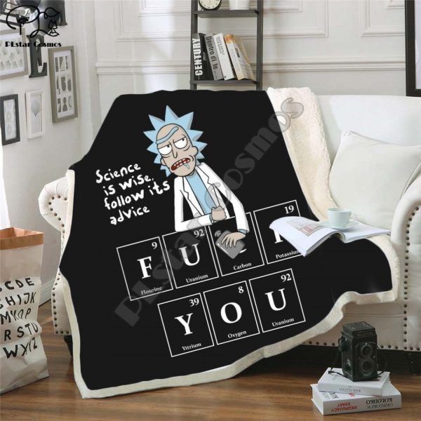 Cartoon Rick and Morty Blanket 3D
