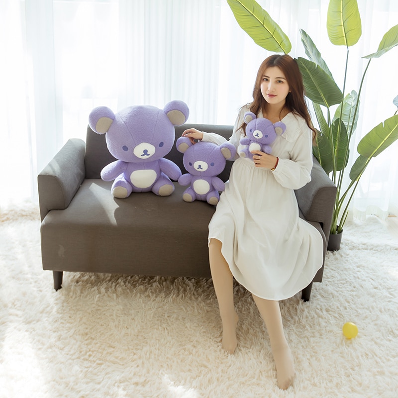 Cute lavender Rilakkuma plush doll Cartoon Big size Teddy bear Pillow Stuffed toys for Girls Children 4 - Rilakkuma Plush