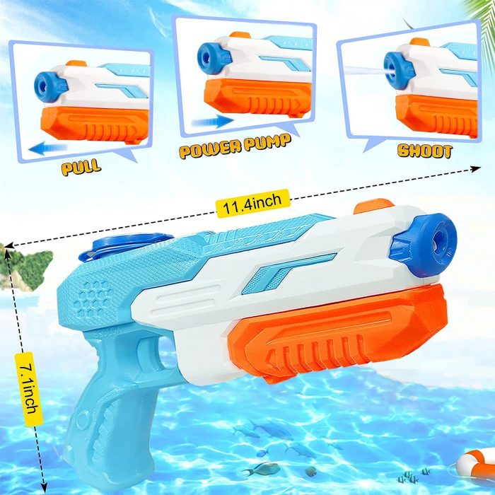 2 PCS Children Outdoor Beach Toys Kids Summer Beach Water Gun Seaside Natatorium Square Drifting Water 3 - Water Gun