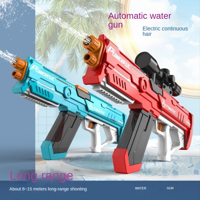 New children s electric water gun powerful burst water gun large capacity water fight boy toy 2 - Water Gun