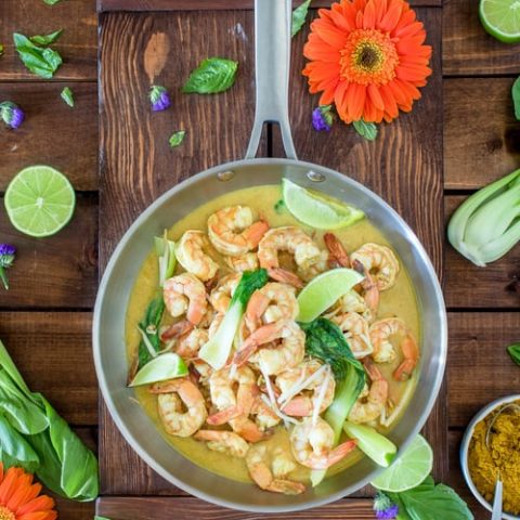 shrimp with butter and leeks