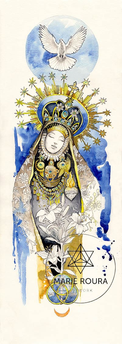 illustration vierge marie