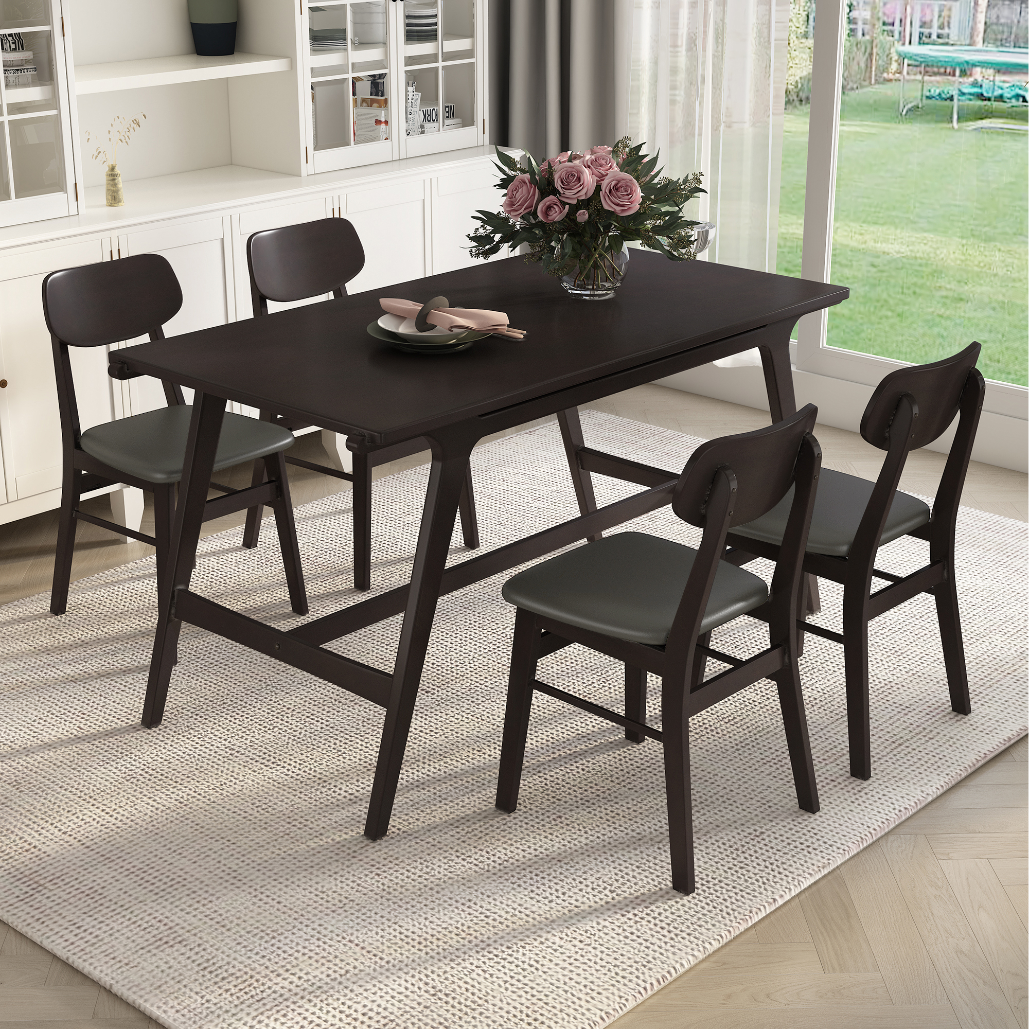 5-Piece Mid-Century Style Dining Table Set - ST000041AAP