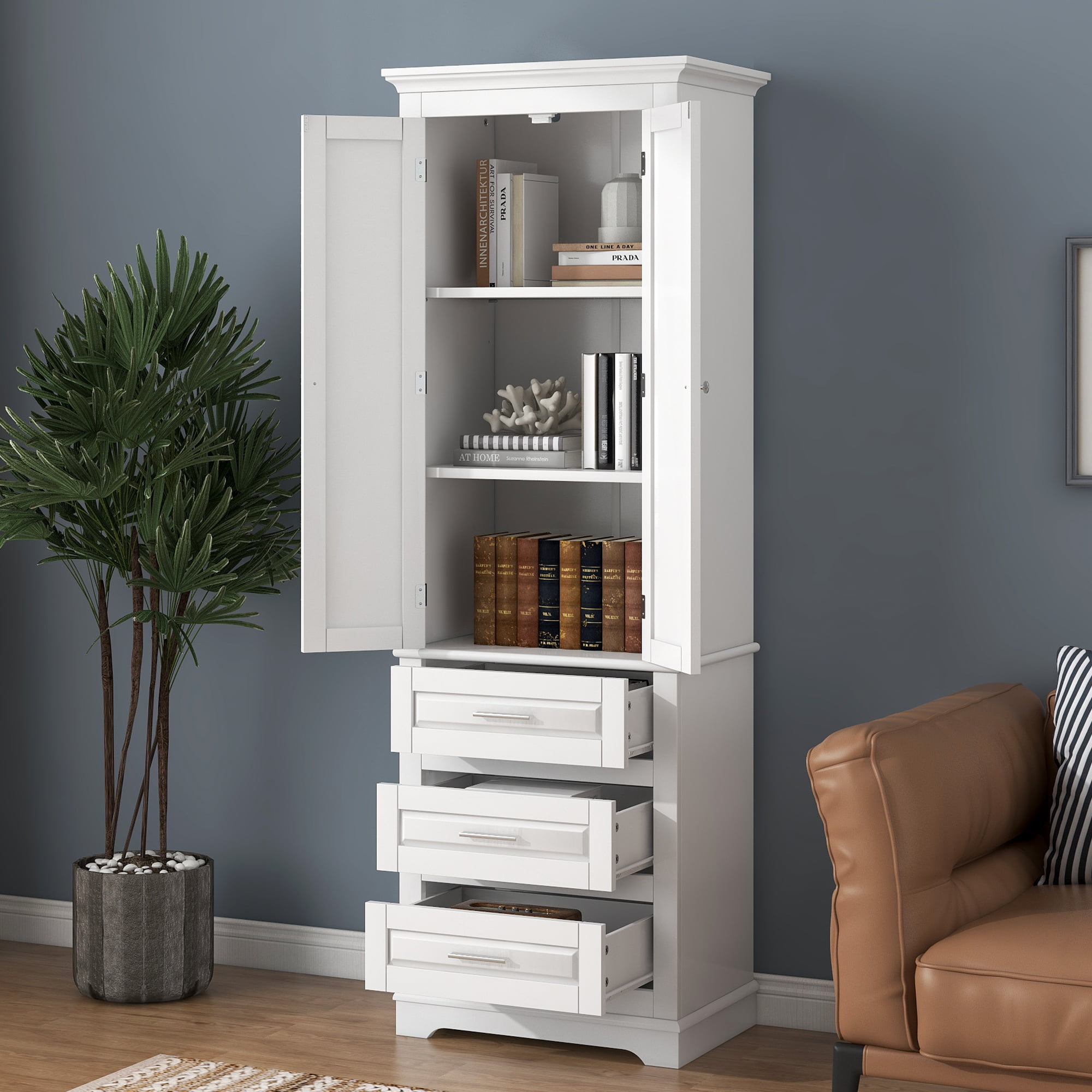Tall Storage Cabinet With Three Drawers - WF299282AAK