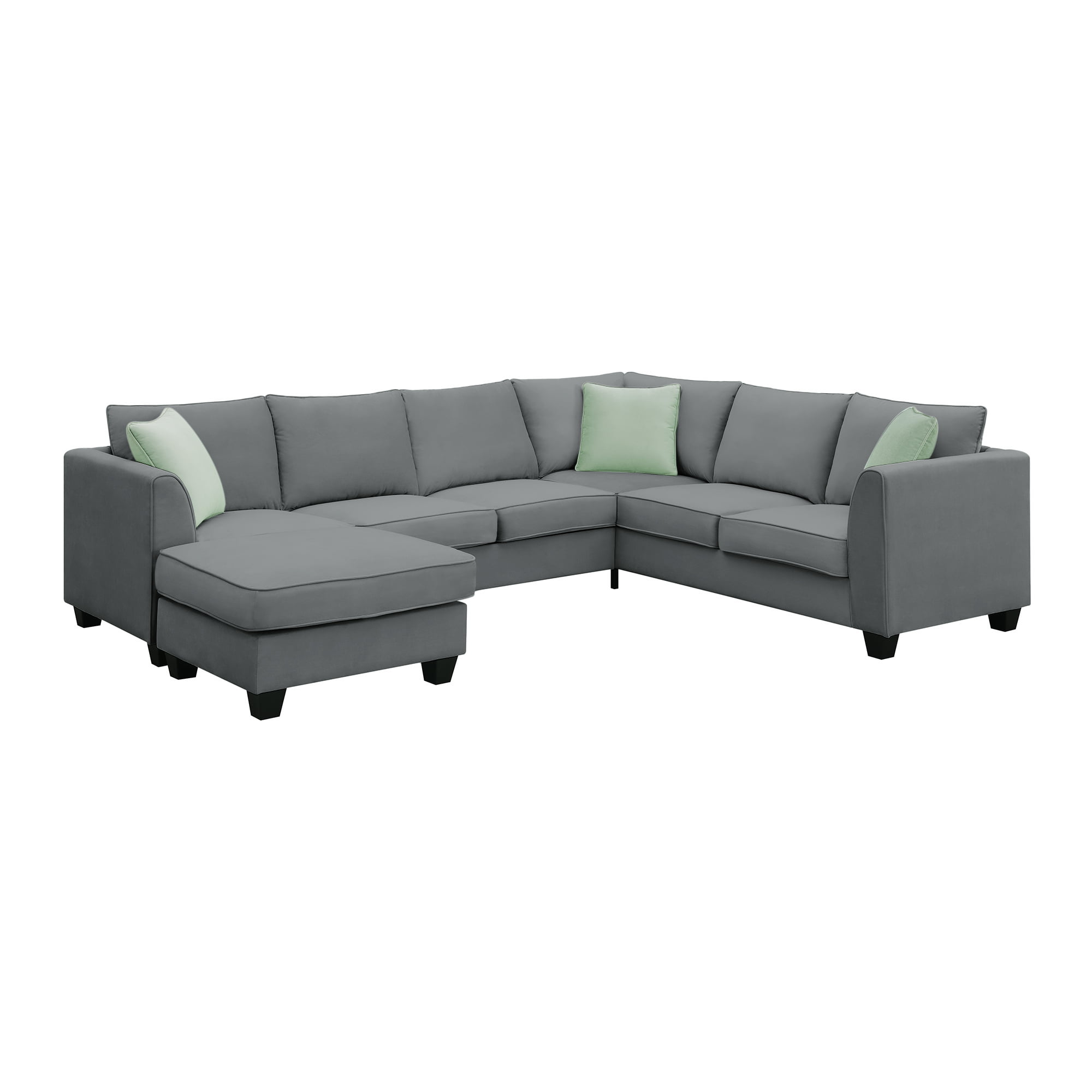 L Shape 7 Seats Modular Sectional Sofa with Ottoman - GS008210AAG