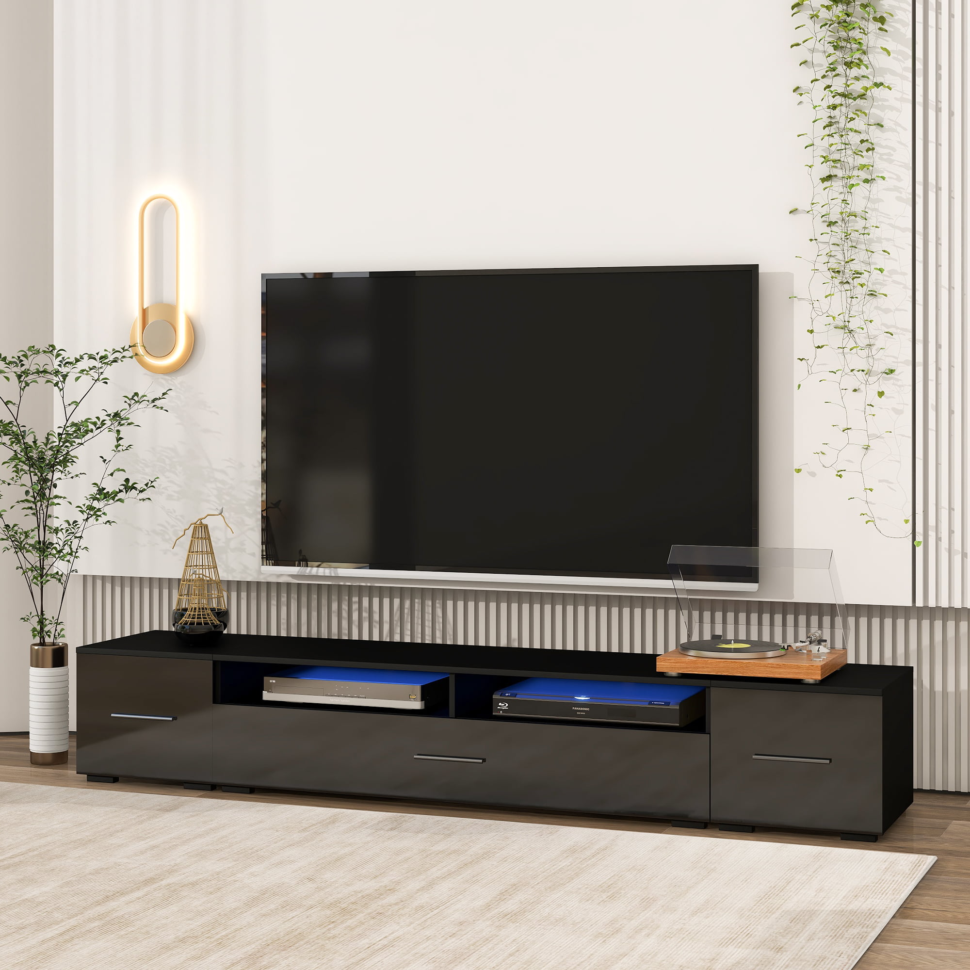 Minimalist Design TV Stand With Color Changing LED Lights - WF295802AAB