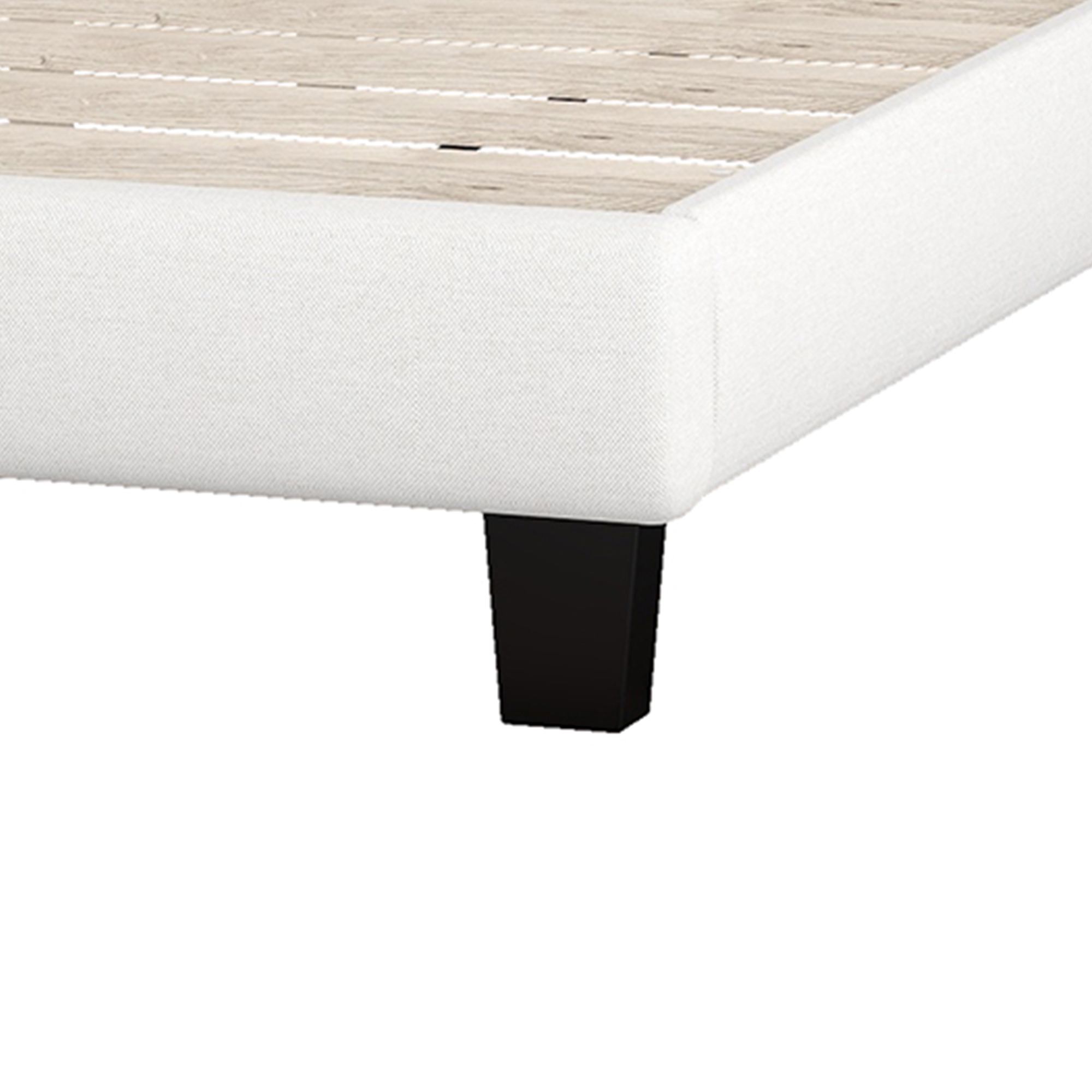 Elegant Upholstered Curved Tufted Linen Platform Bed, Full Size - WF294418AAA