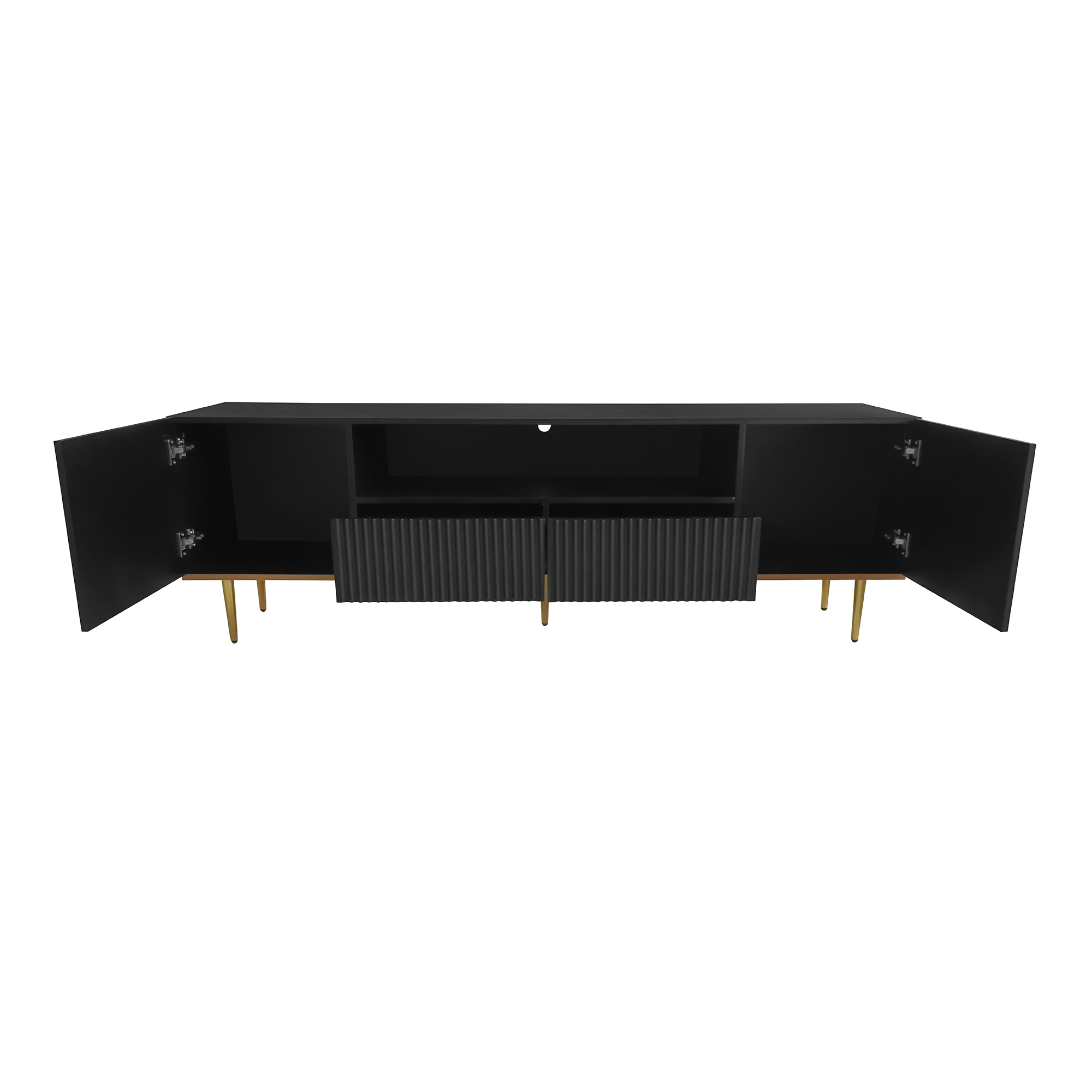 Modern TV Stand with Shelf, 2 Drawers and 2 Cabinets - SJ000113AAB