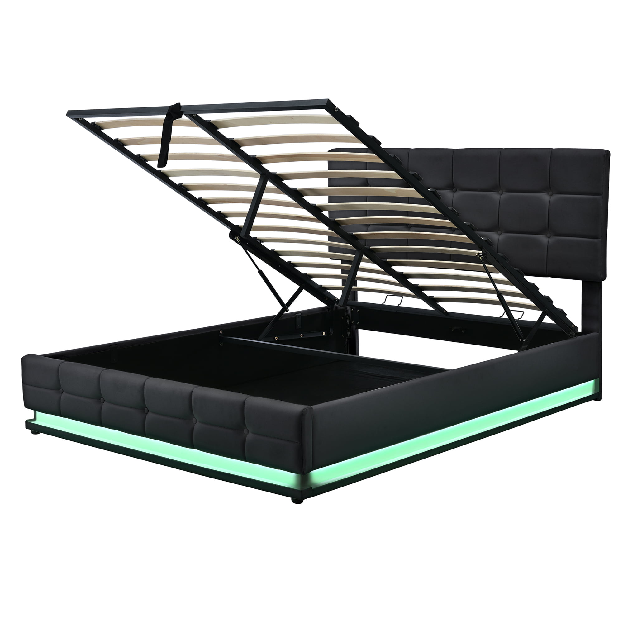 Queen Size Platform Bed with Hydraulic Storage System - HL000029AAB