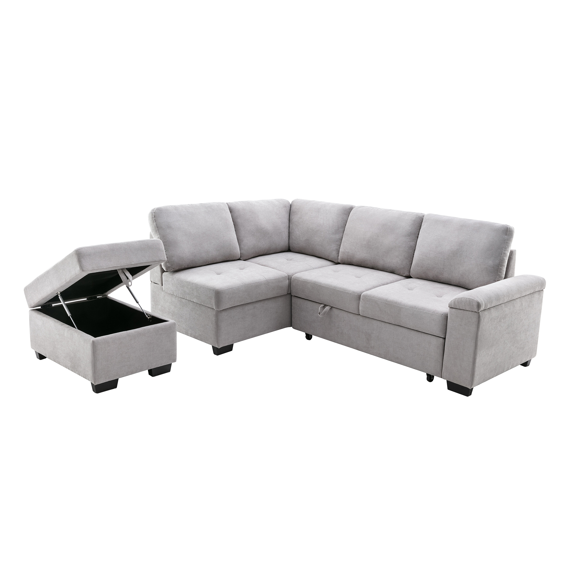 86" Sleeper Sectional Sofa with Ottoman, Gray - SG000250AAA