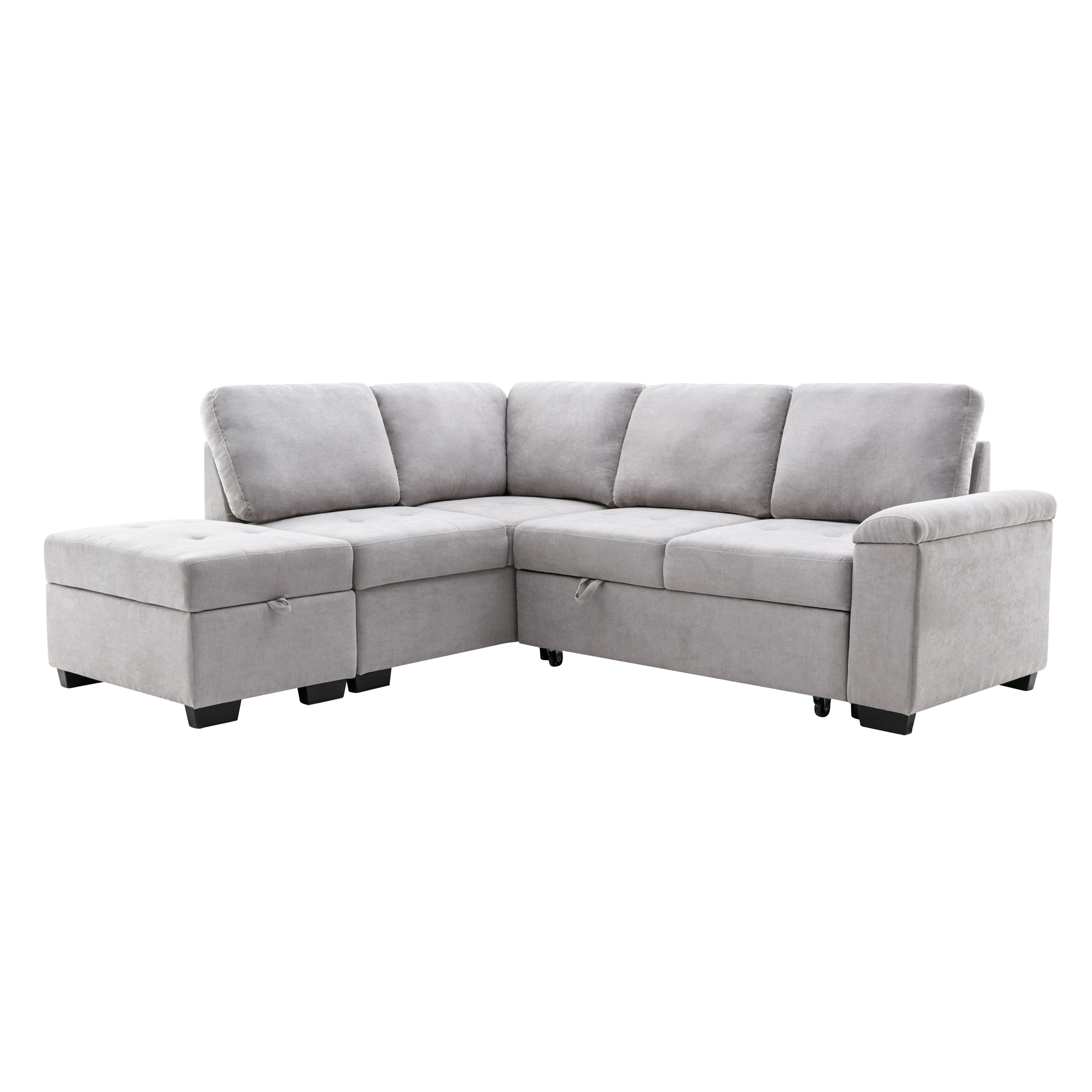 86" Sleeper Sectional Sofa with Ottoman, Gray - SG000250AAA