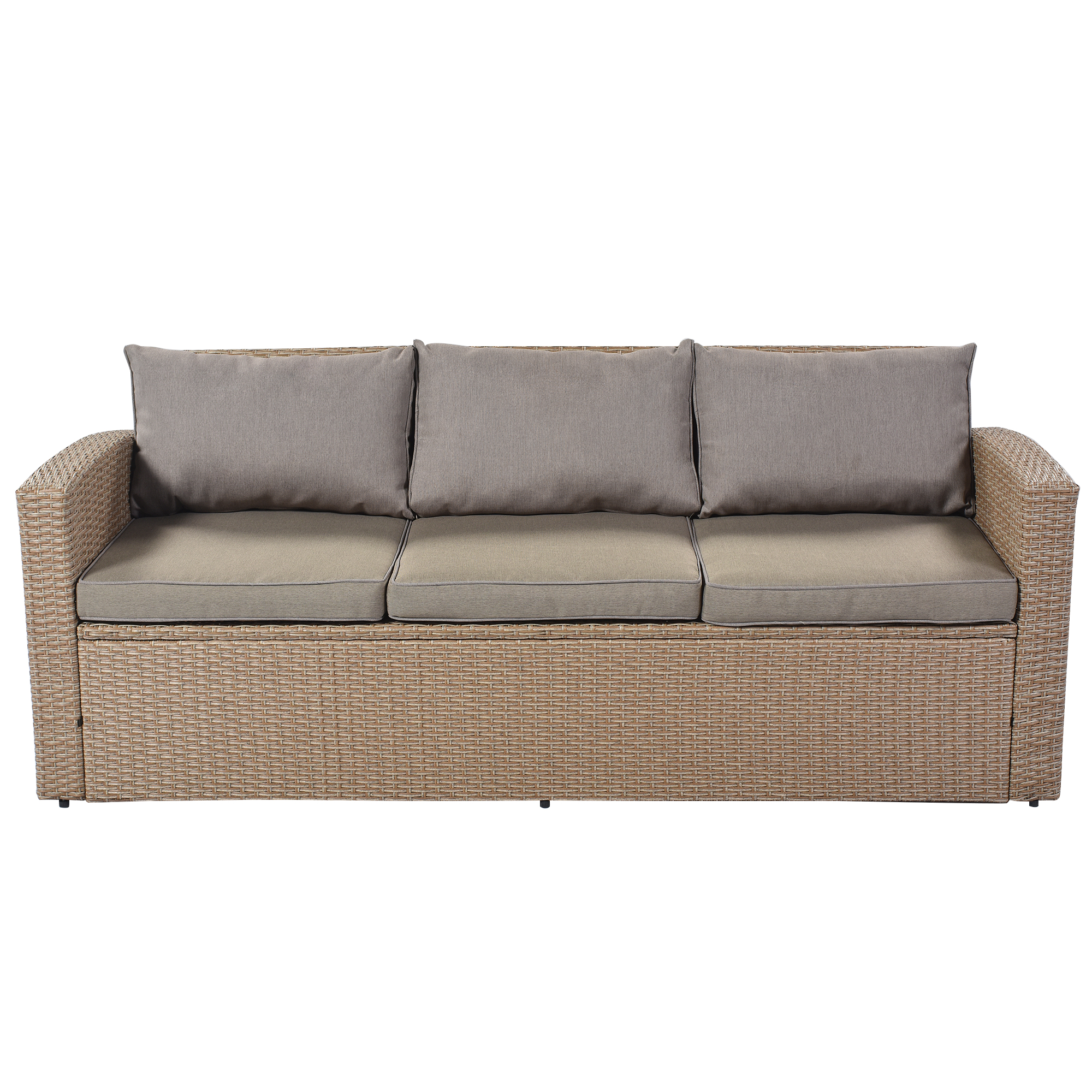 4-Piece Wicker Furniture Sofa Set with Cushions - WY000261AAE