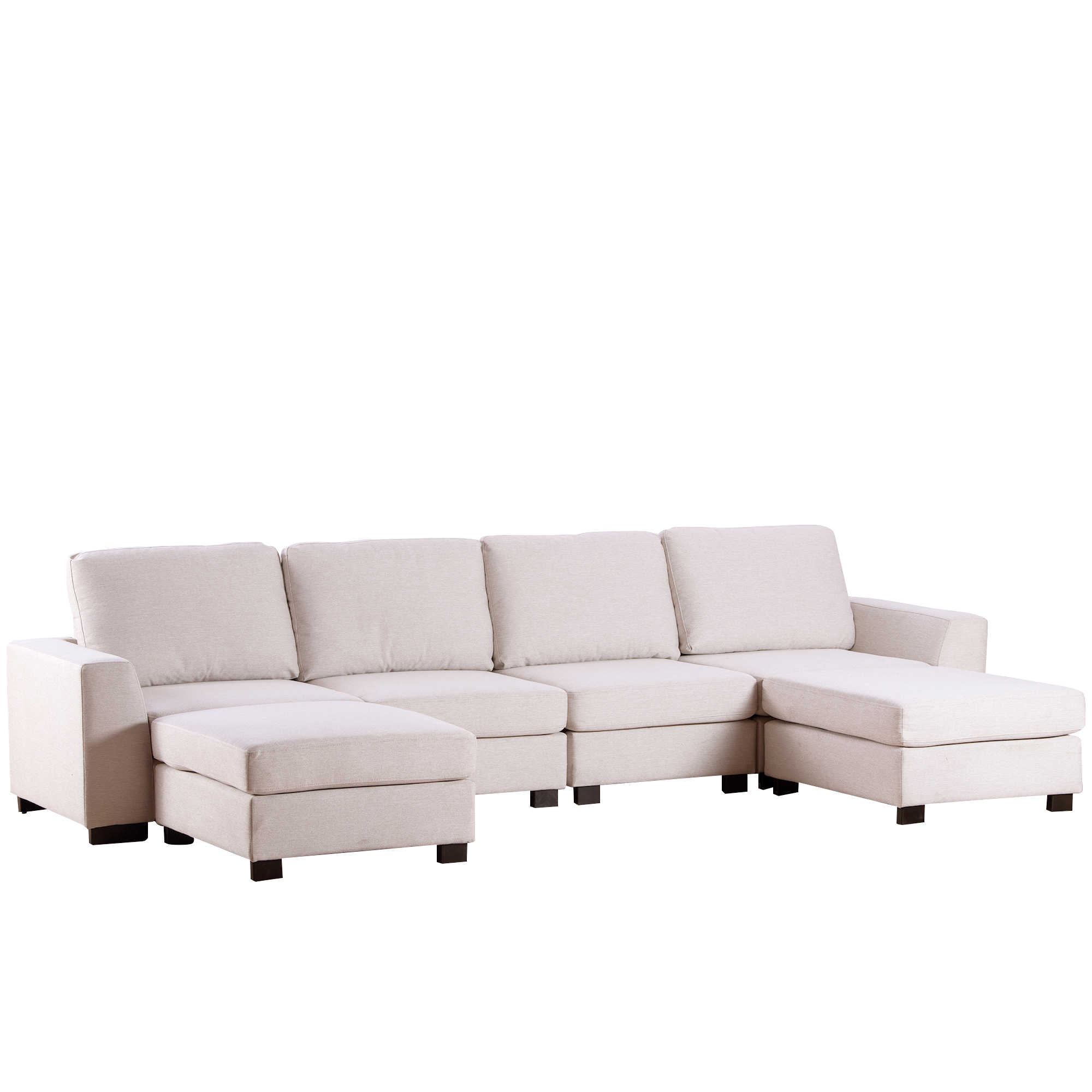 3 Pieces U Shaped Sofa with Removable Ottomans - WY000327AAA