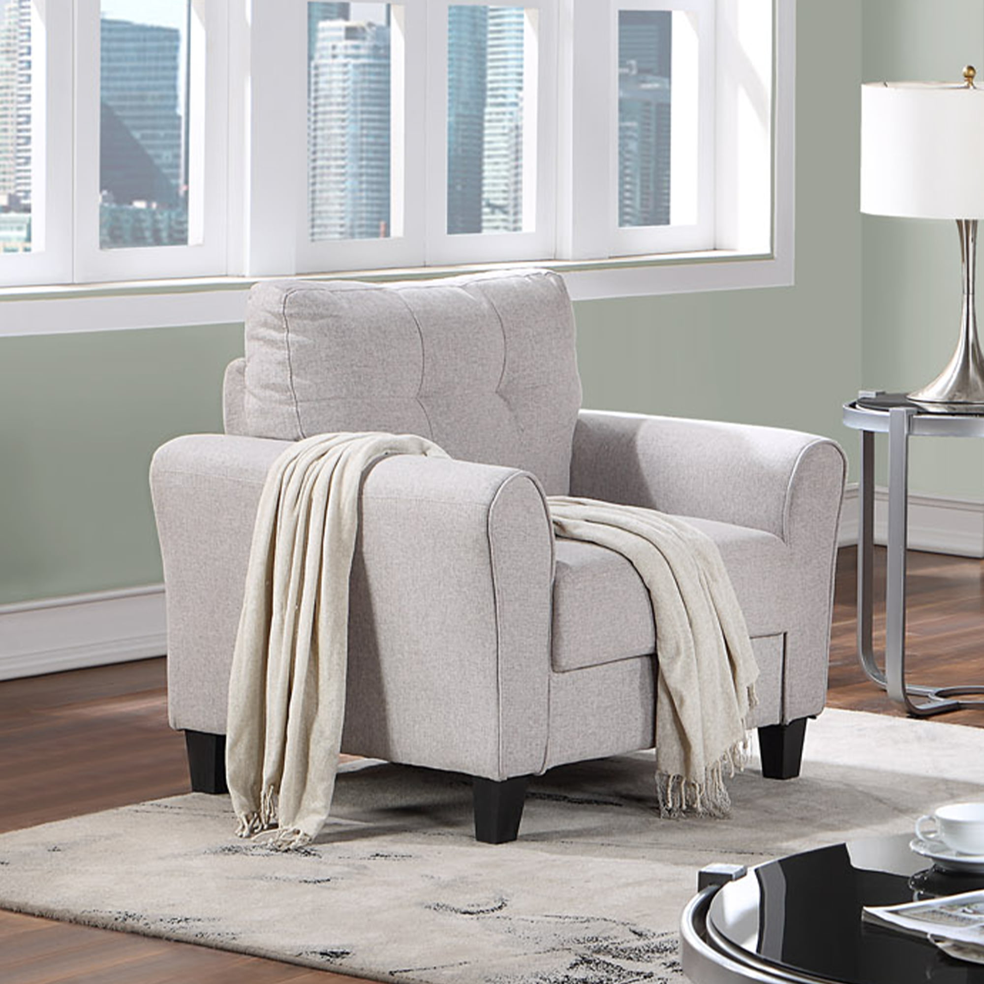 Linen Upholstered Living Room Sofa Set, 1+3-Seat - SG000693AAR