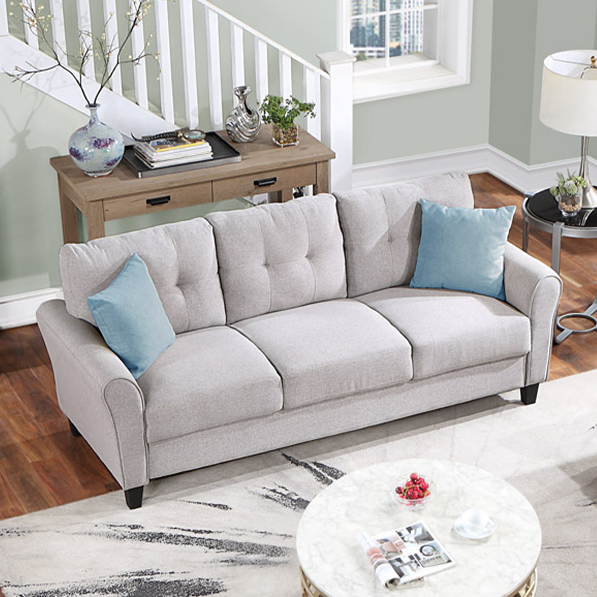 Linen Upholstered Living Room Sofa Set, 2+3-Seat - SG000692AAR