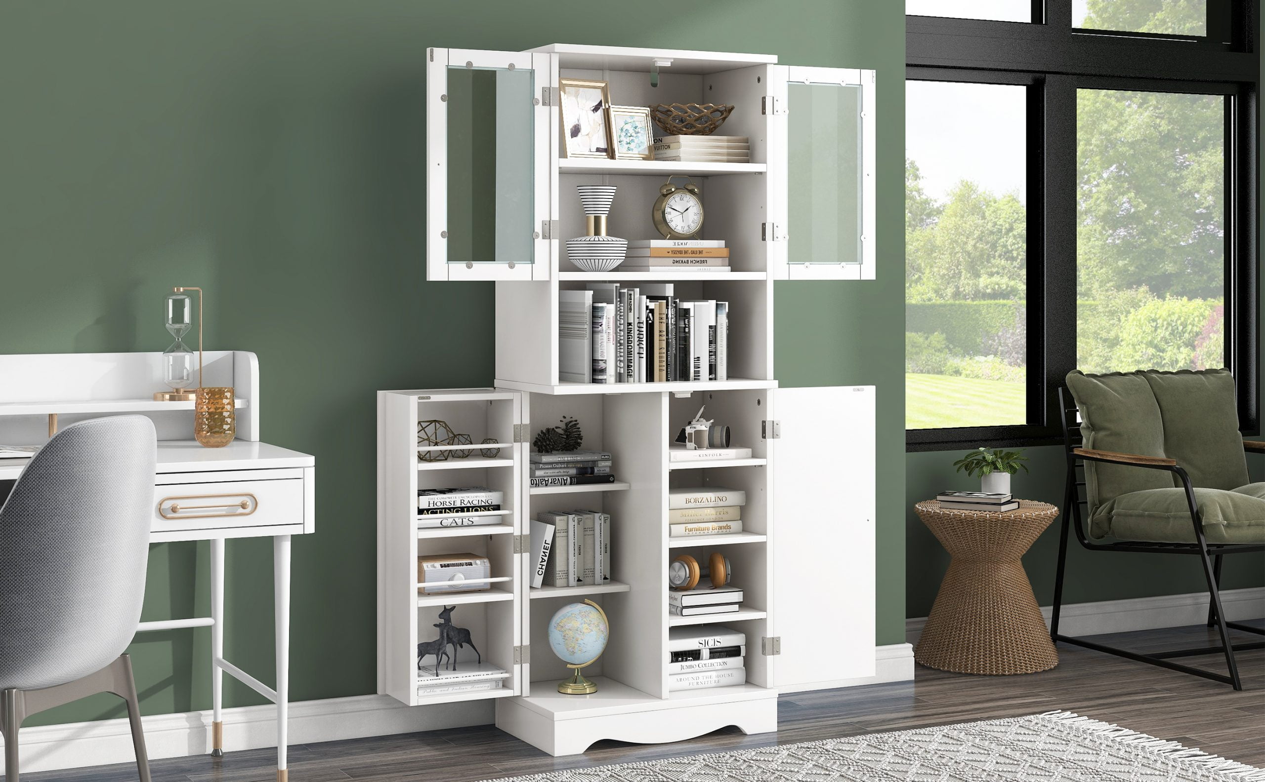 Tall Storage Cabinet With Glass Doors - WF299283AAK