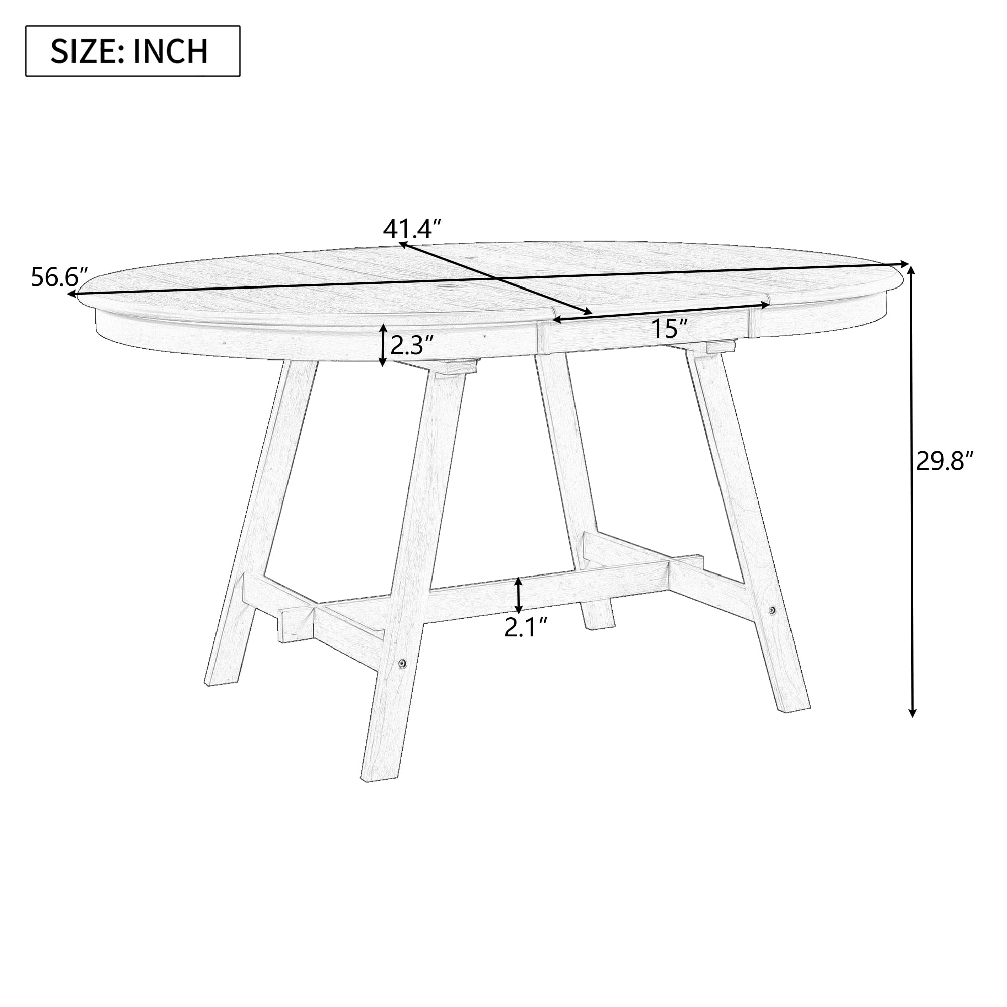 Wood Round Extendable Dining Table - WF299347AAE