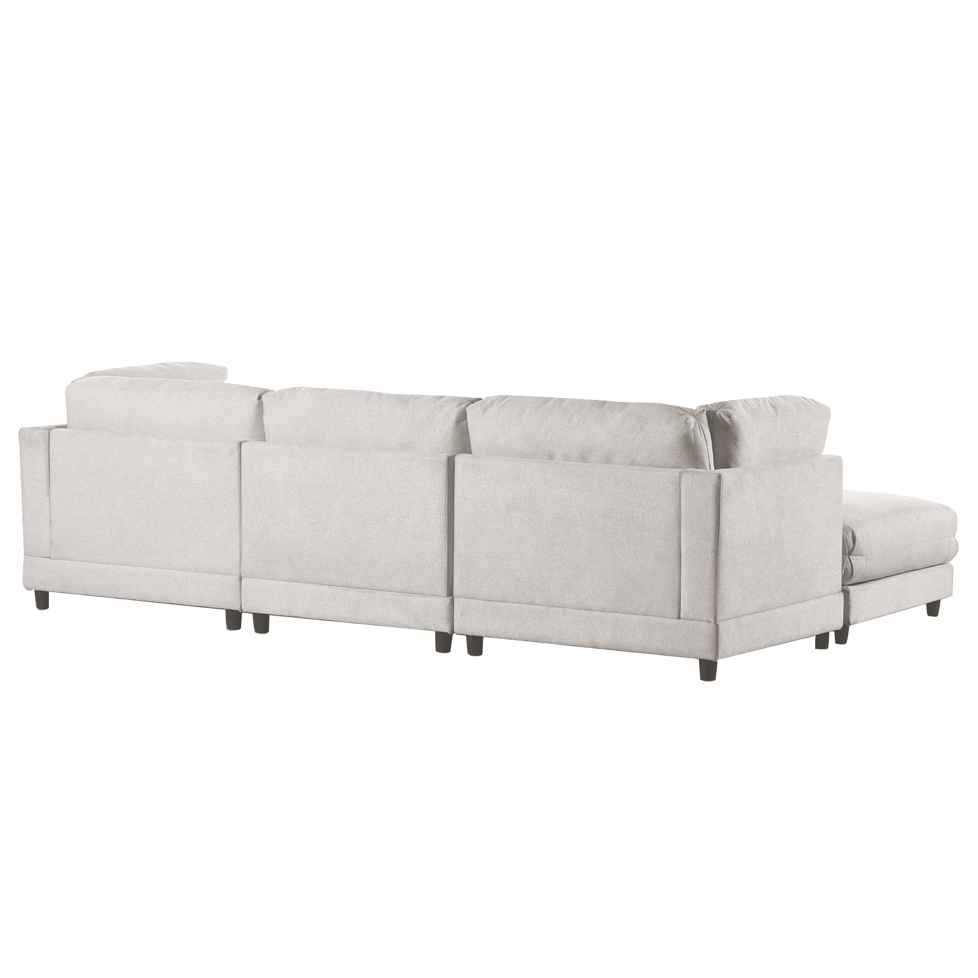 2 Pieces L Shaped Sofa With Removable Ottomans And Comfortable Waist Pillows - WY000328AAA