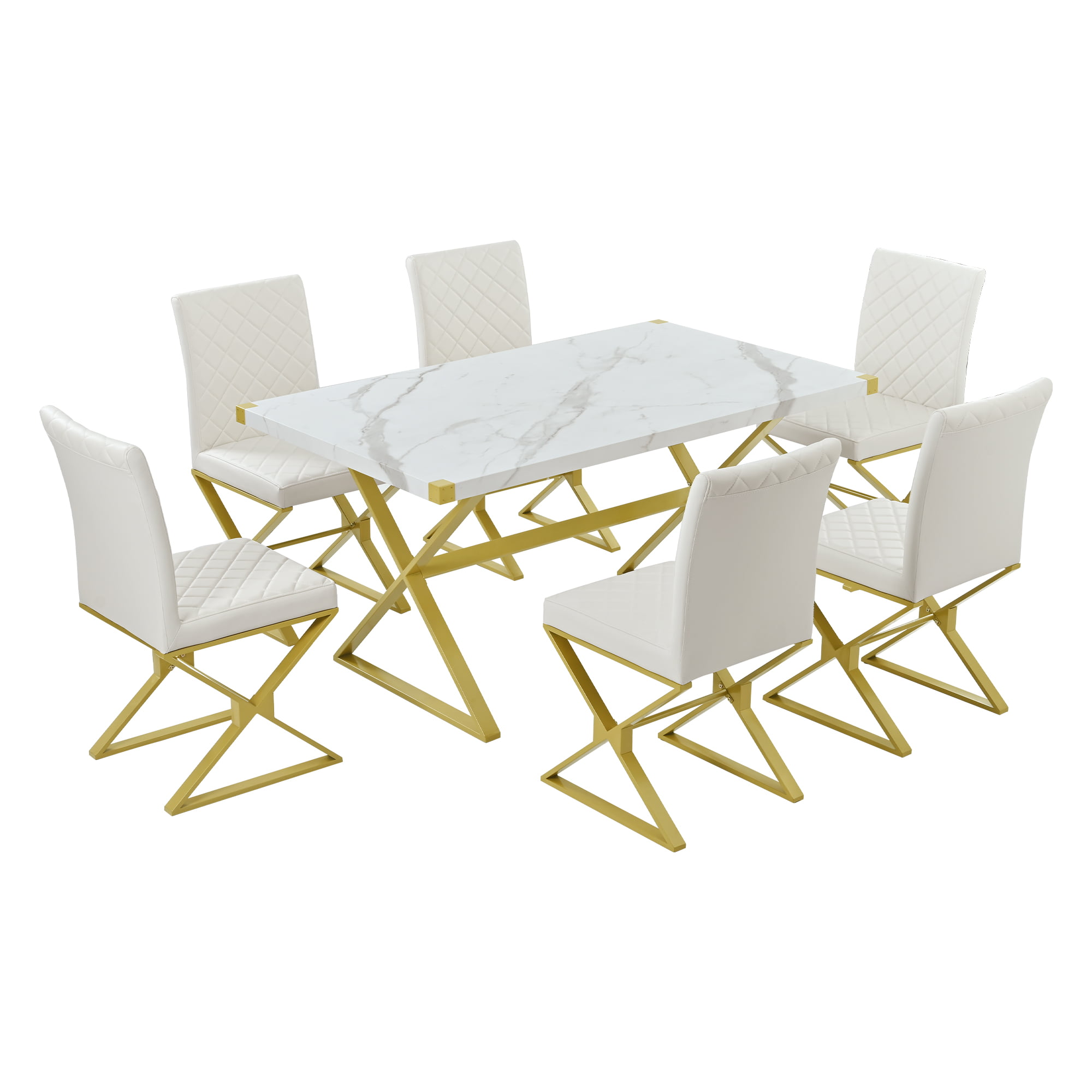 7-Piece Modern Dining Table Set - ST000027AAK
