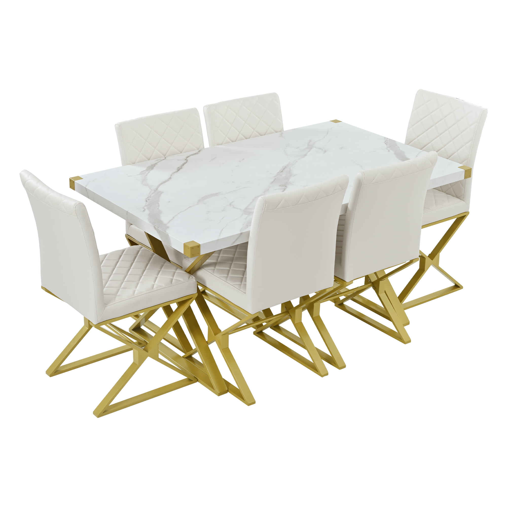 7-Piece Modern Dining Table Set - ST000027AAK