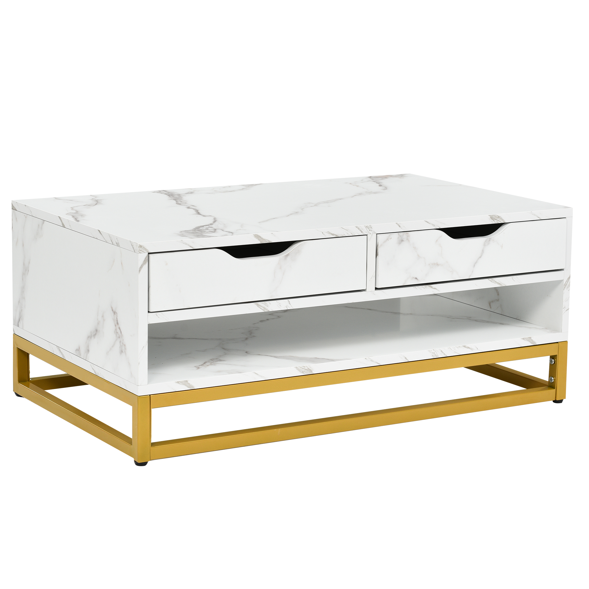 Modern Marble Nesting Golden Coffee Table, Set of 2 - WF306722AAK