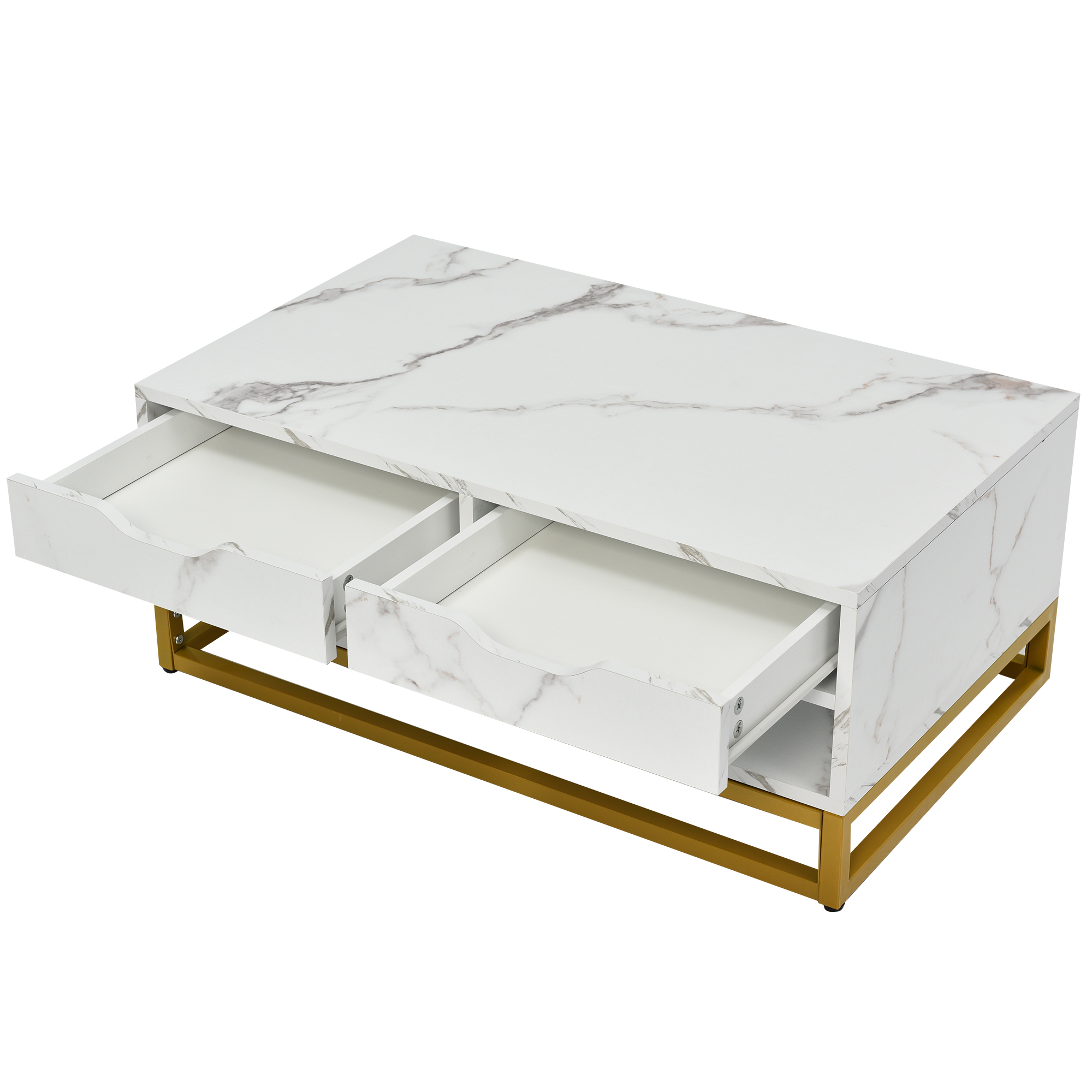 Modern Marble Nesting Golden Coffee Table, Set of 2 - WF306722AAK