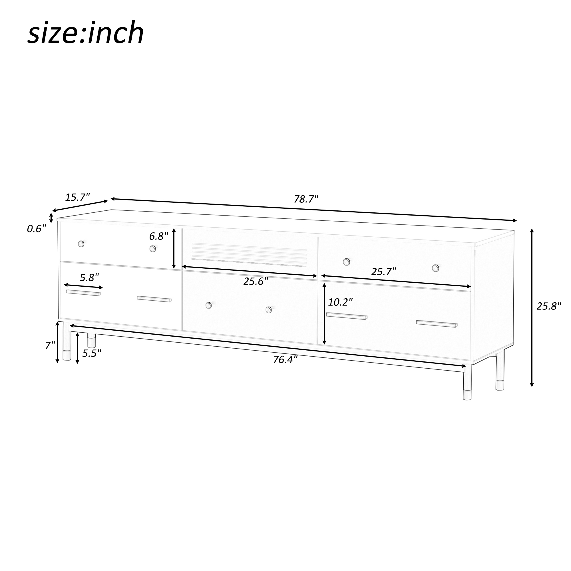 Modern TV Stand with Storage For 75+ Inch - SJ000114AAB