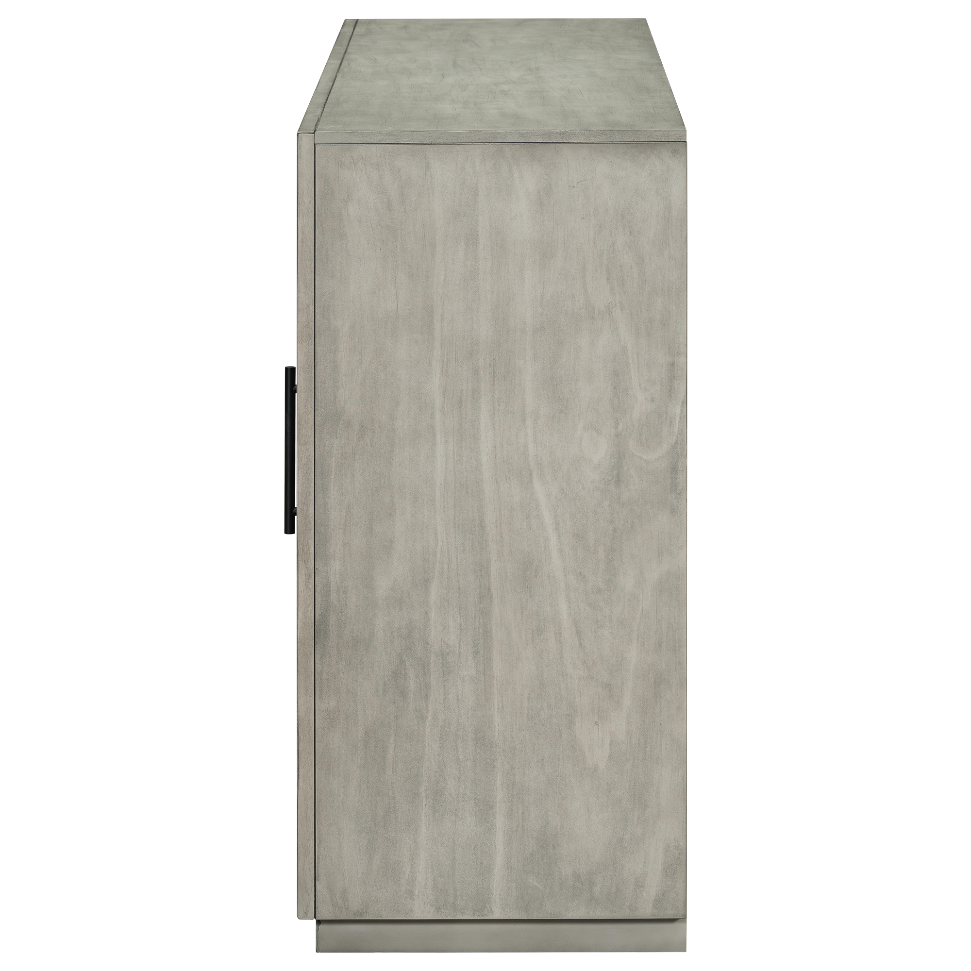 3-Door Large Storage Retro Sideboard with Adjustable Shelves and Black Handles - XW000017AAE