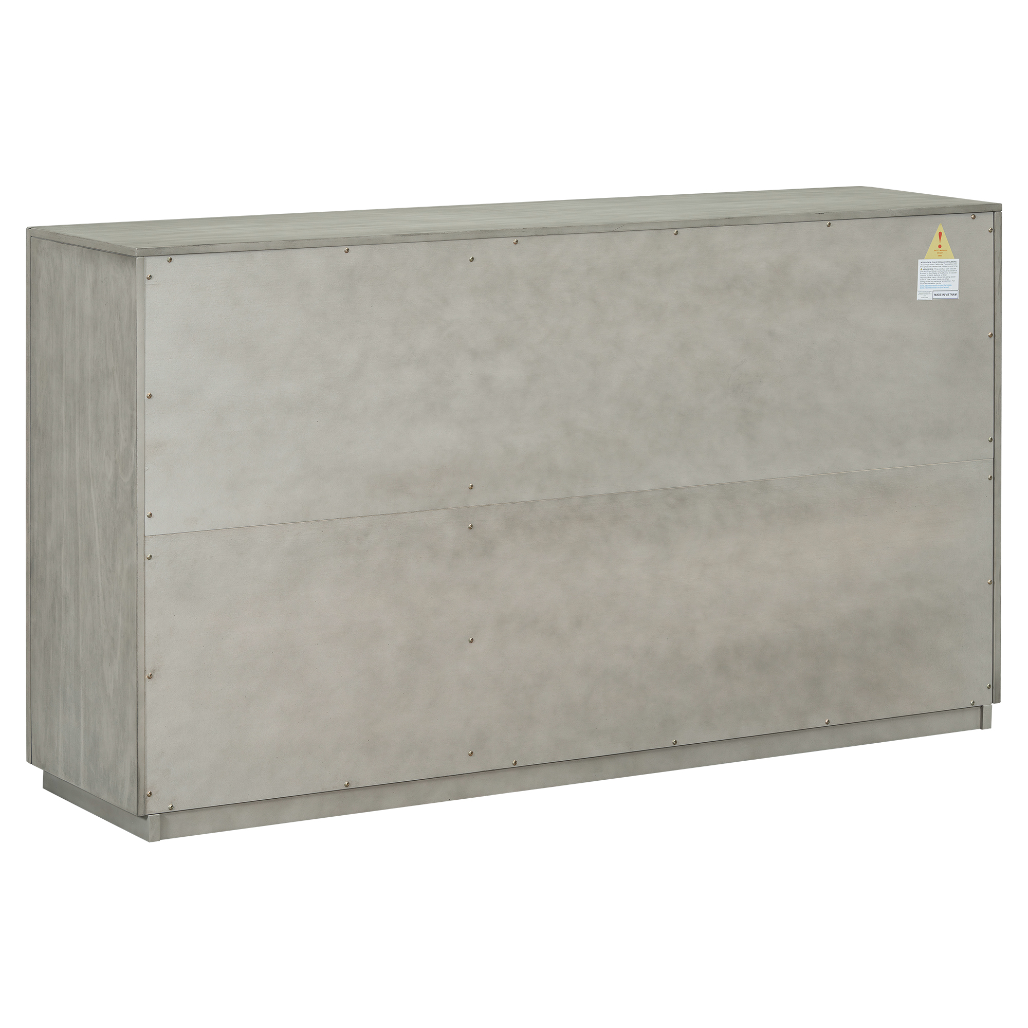3-Door Large Storage Retro Sideboard with Adjustable Shelves and Black Handles - XW000017AAE