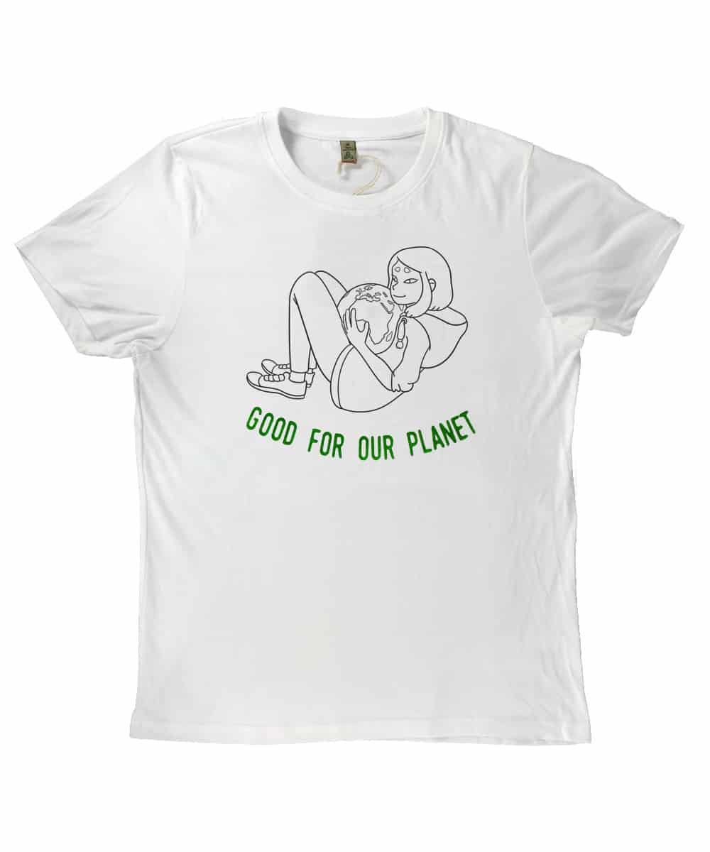 T-shirt 100% recyclé unisexe blanc Fille terre