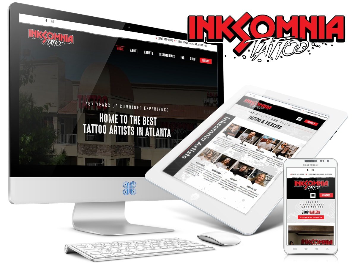 Inksomnia Tattoo and Body Piercing Web Design Showcase