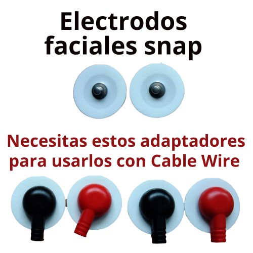 Adaptadores para electrodos faciales snap con cable wire