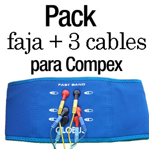 Pack faja + 3 cables para compex