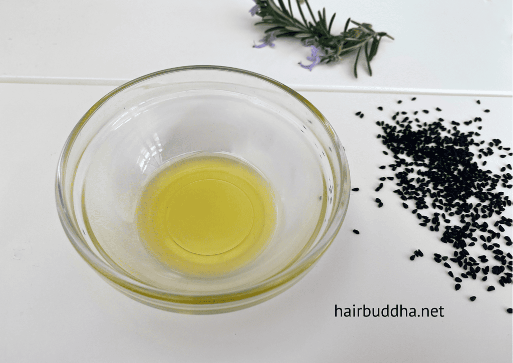 Black seed oil in a glass bowl