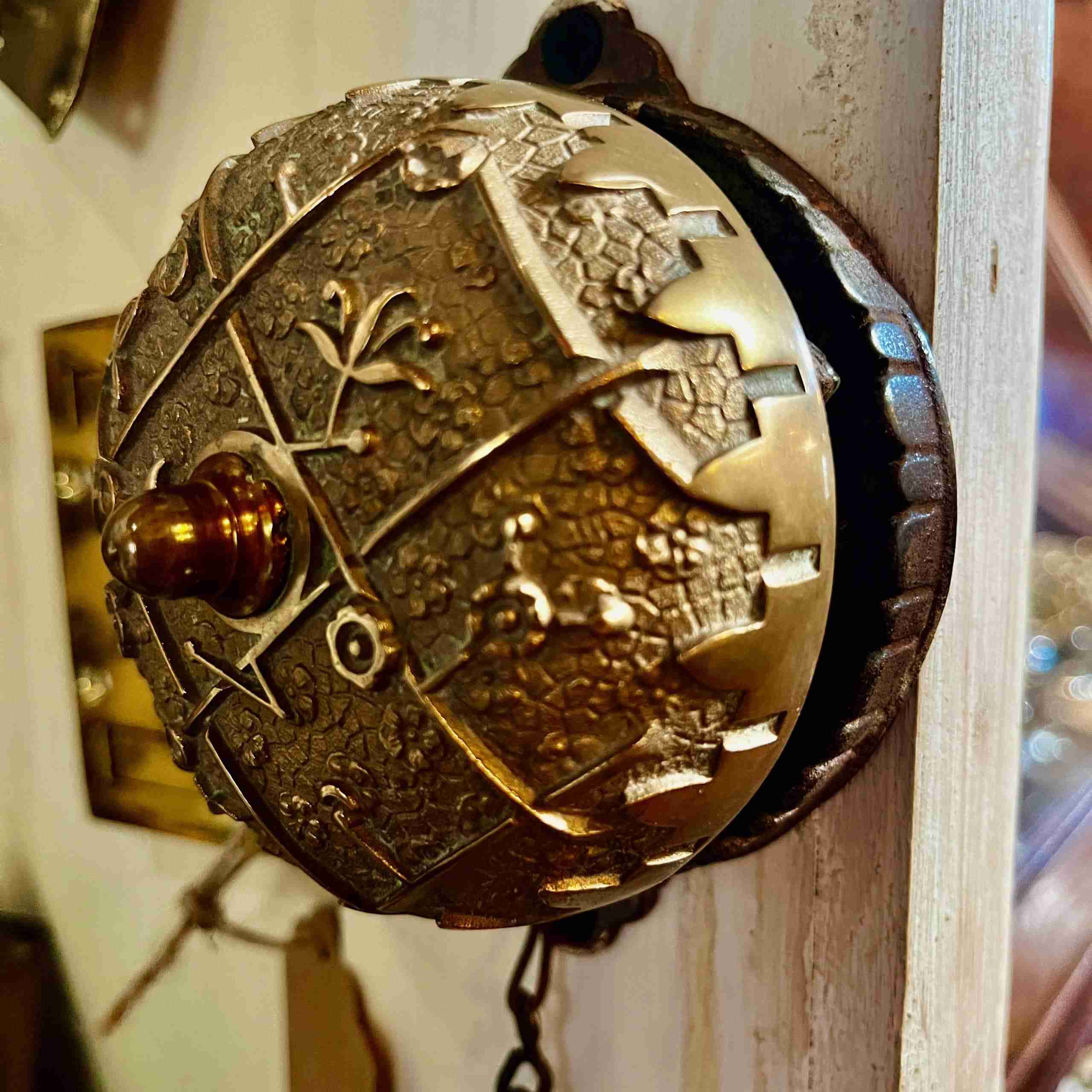 Antique Brass Pull Chain Doorbell Historic House Salvage