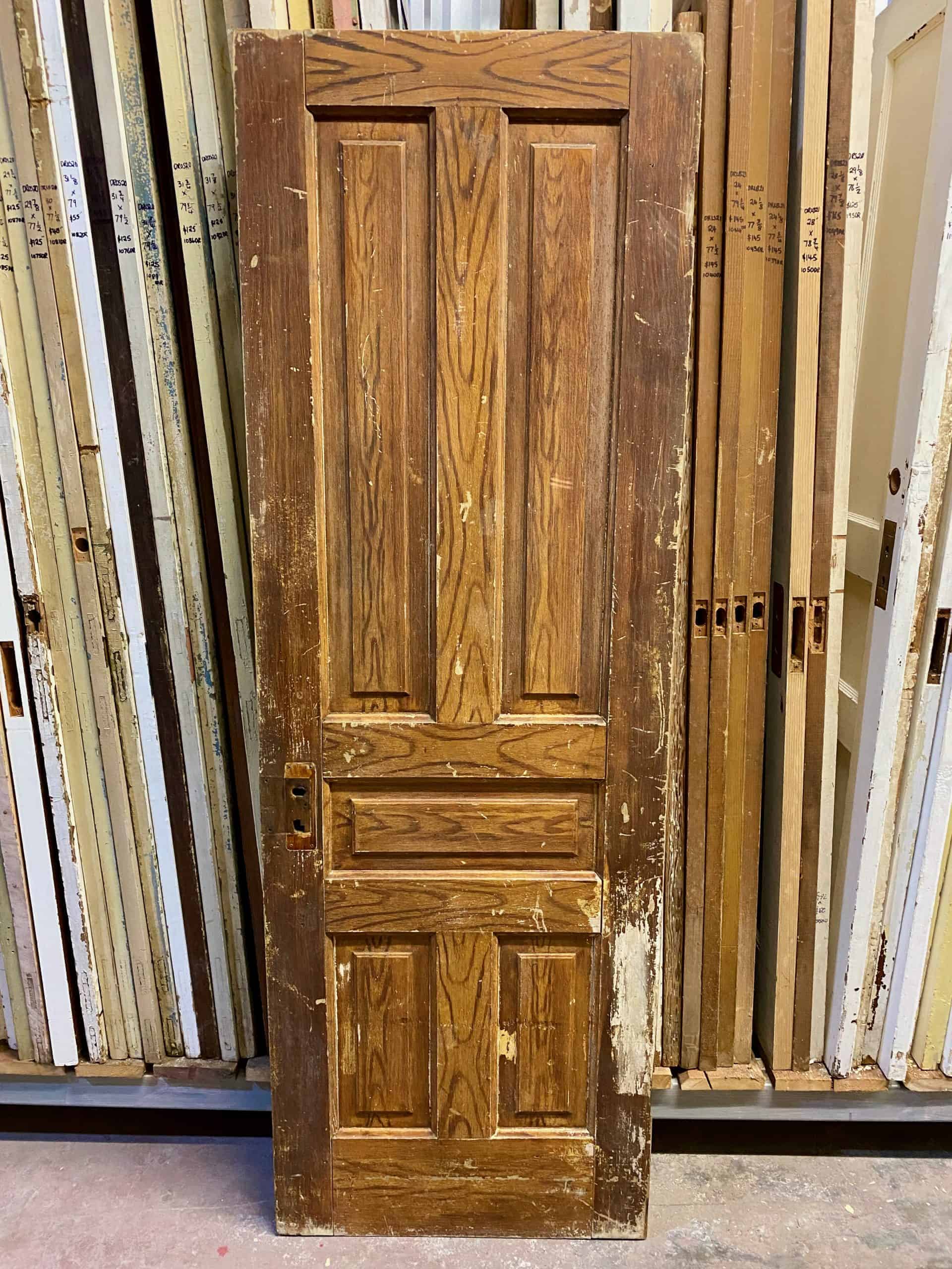 Antique 5-panel Door - 26 1/4'' wide - Historic House Salvage