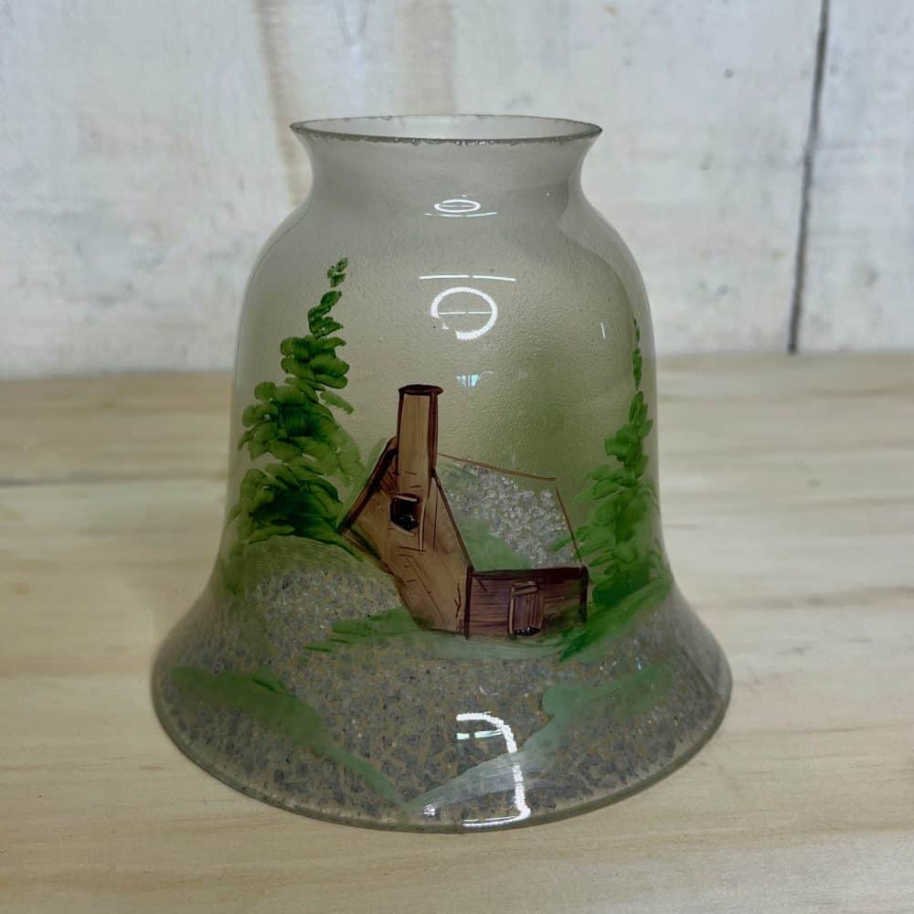 Hand Painted Cabin Theme Glass Shade