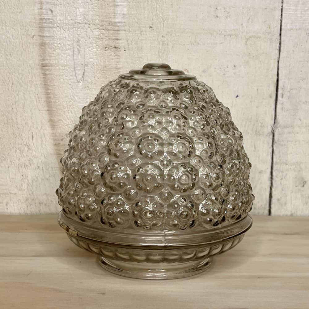 Antique Floral Embossed Acorn Glass Shade