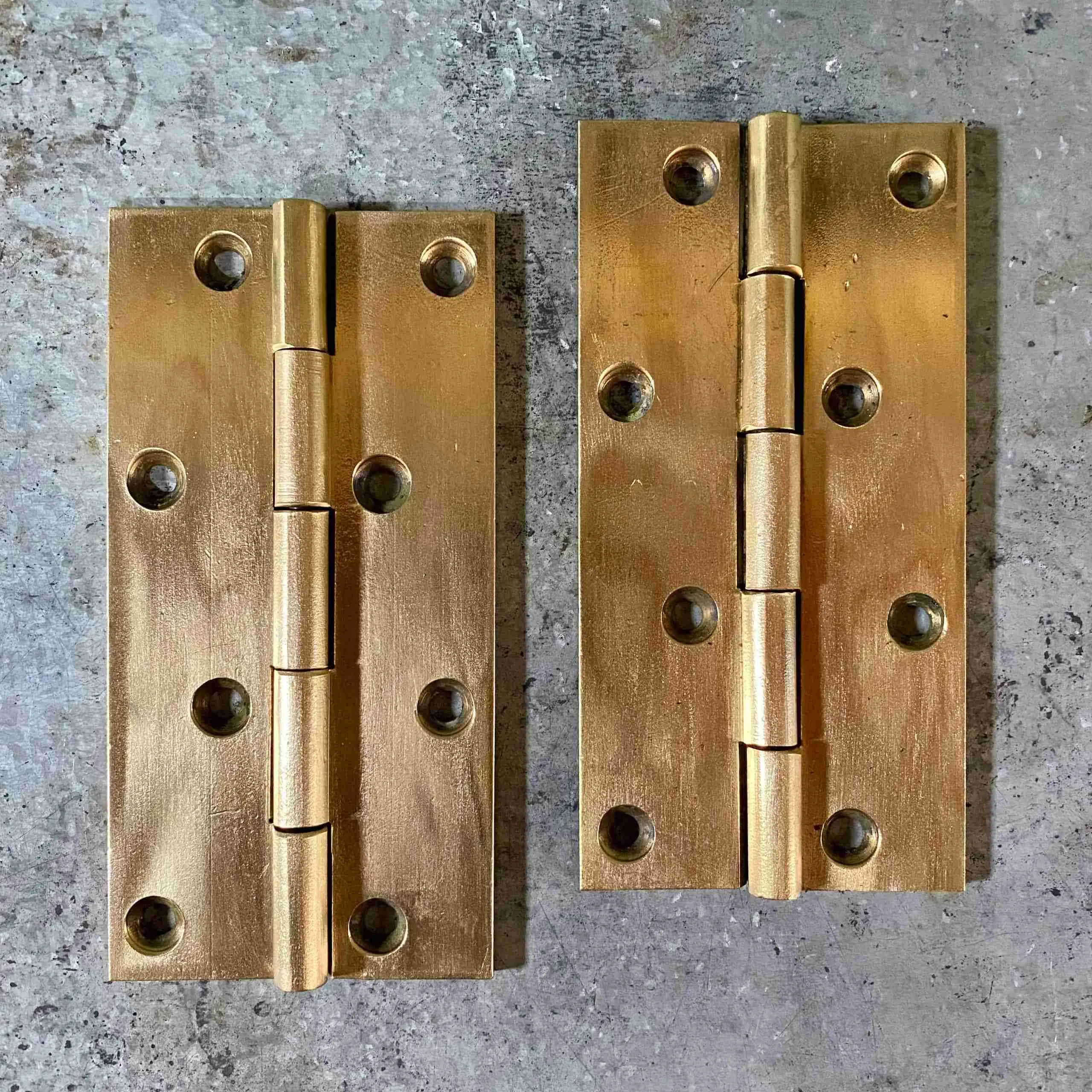 Pair of Antique Brass Butt Hinges Historic House Salvage