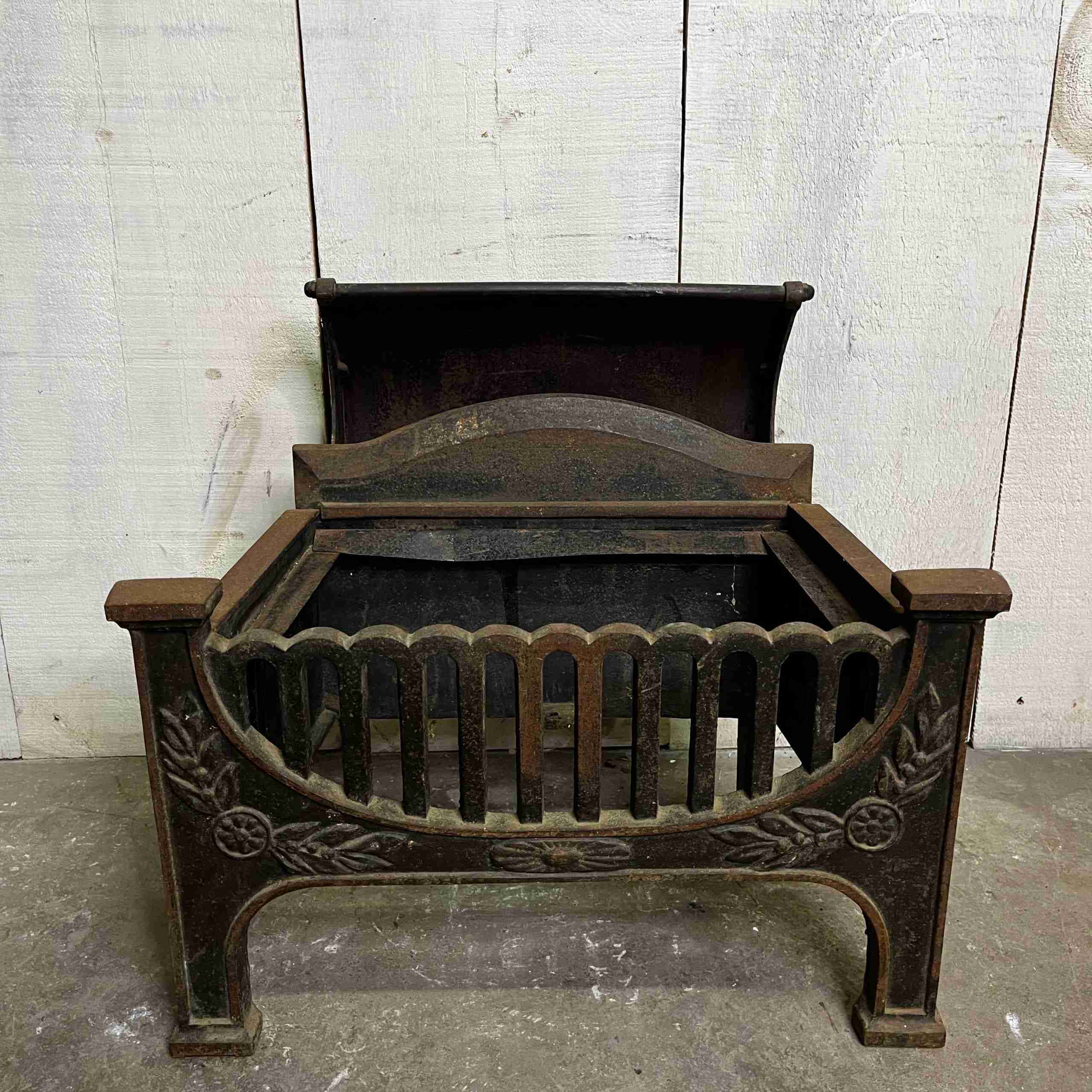 Antique Coal Basket Electric Fireplace Historic House Salvage