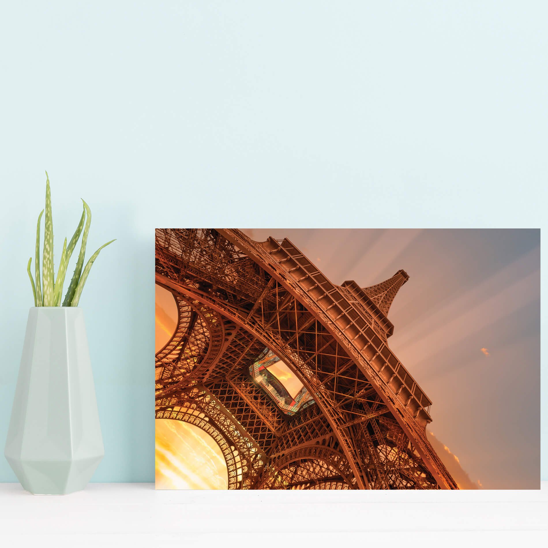 Placa Decorativa Foto Paris Torre Eiffel Sol MDF