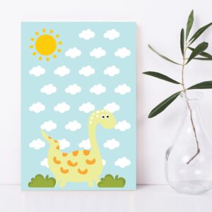 Kit Placa Decorativa MDF Infantil Dinossauro Baby 4un