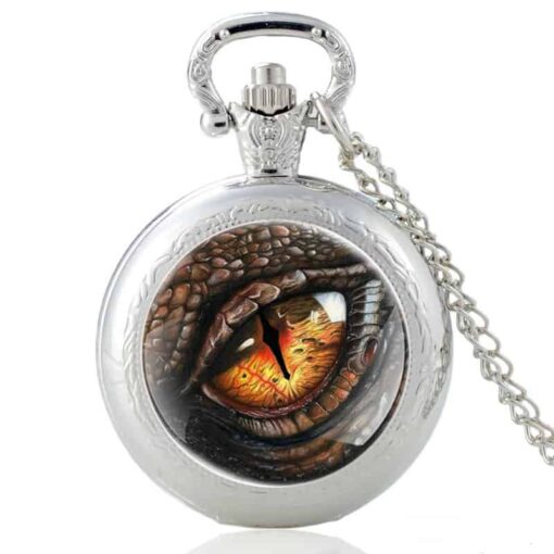 Reloj de Bolsillo Ojo del Dragón plata